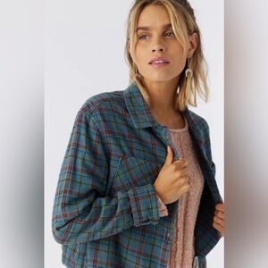 O’Neill Pippa Crop Flannel Top - Multi Colored